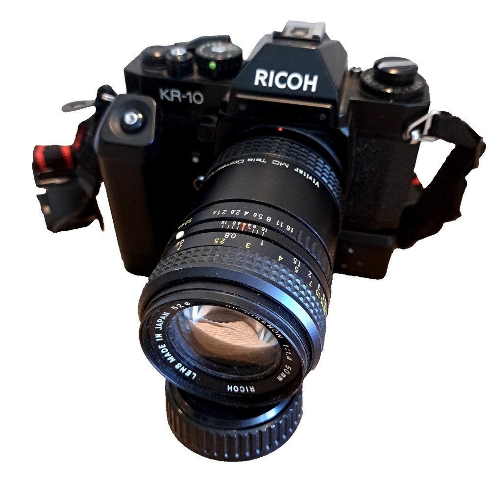 RICOH KR-10 35mm K Mount Film Camera With Kiron 35-135mm F 3.5-4.5 Macro Lens